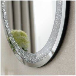 Argos Home Sparkle Glass Round Wall Mirror - 70x70cm - thumbnail 2