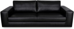 Argos Home Daly Leather Wide Arm 4 Seater Sofa - Black - thumbnail 2