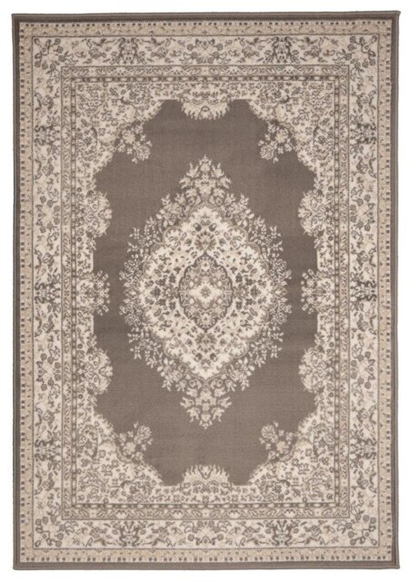 Homemaker Bukhura Traditional Taupe Cut Pile Rug - 160x230cm - image 1