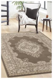 Homemaker Bukhura Traditional Taupe Cut Pile Rug - 160x230cm - thumbnail 2