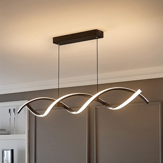 ValueLights Infinity LED Adjustable Double Twist Pendant Light - Black - image 1