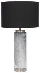 Pacific Carrara Ceramic Marble Effect Tall Table Lamp - Grey - thumbnail 2