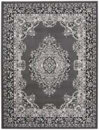Homemaker Traditional Bukhura Grey Cut Pile Rug - 120x160cm - thumbnail 1