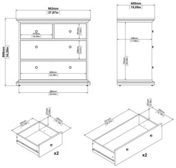 Tvilum Paris 4 Drawer Chest - White - thumbnail 2