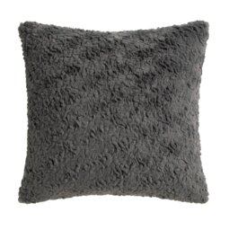 Habitat Faux Fur Textured Cushion - Charcoal - 43x43cm - thumbnail 1