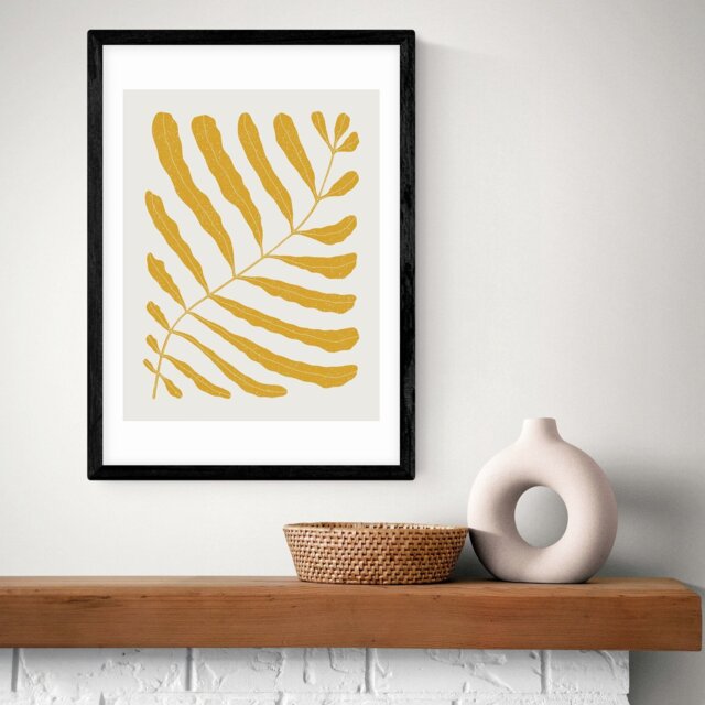 East End Prints Yellow Plant Black Frame Art Print - A2 - image 1