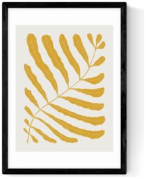 East End Prints Yellow Plant Black Frame Art Print - A2 - thumbnail 2