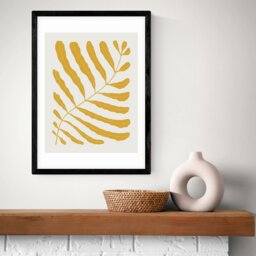 East End Prints Yellow Plant Black Frame Art Print - A2 - thumbnail 1