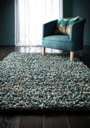Origins Blue Wool Shaggy Rug - 160x230cm - thumbnail 2