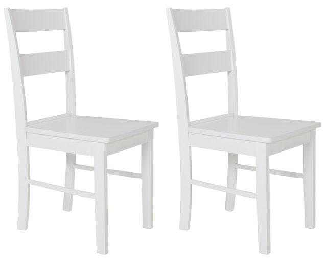 Argos Home Chicago Pair of Solid Wood Dining Chair - White - image 1