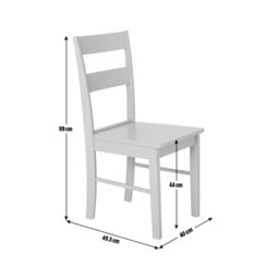 Argos Home Chicago Pair of Solid Wood Dining Chair - White - thumbnail 2