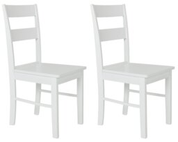 Argos Home Chicago Pair of Solid Wood Dining Chair - White