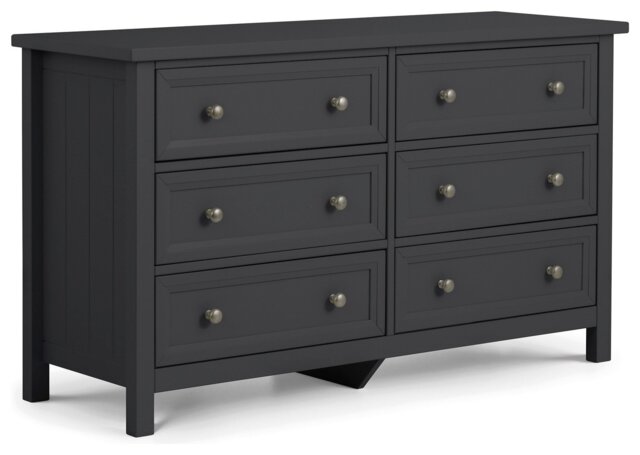Julian Bowen Maine Wide 6 Drawer Chest - Anthracite - image 1