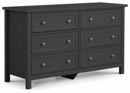 Julian Bowen Maine Wide 6 Drawer Chest - Anthracite - thumbnail 2
