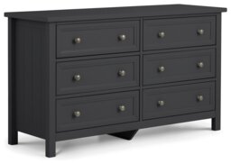 Julian Bowen Maine Wide 6 Drawer Chest - Anthracite