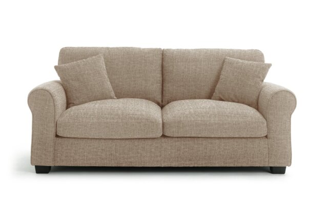 Argos Home Lisbon Fabric 3 Seater Sofa - Stone - image 1