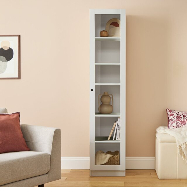 Argos Home Carla 1 Door Display Cabinet - White - image 1