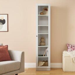 Argos Home Carla 1 Door Display Cabinet - White - thumbnail 1