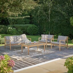 Pacific Malta 4 seater Wooden Garden Sofa Set - Natural - thumbnail 1