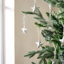 Habitat Pack of 6 White Metal Stars Christmas Decoration - thumbnail 1