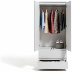 Argos Home Jenson 2 Door 2 Drawer Wardrobe - Gloss White - thumbnail 2