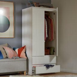 Argos Home Jenson 2 Door 2 Drawer Wardrobe - Gloss White - thumbnail 1