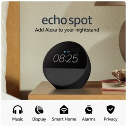 Amazon Echo Spot Smart Alarm Clock with Alexa - Black - thumbnail 2