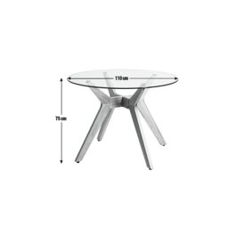 Habitat Zela Glass 4 Seater Dining Table - Natural - thumbnail 2