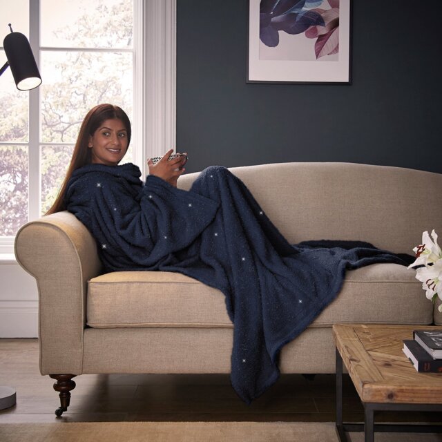 Silentnight Navy Sparkle Snugsie Wearable Blanket - image 1