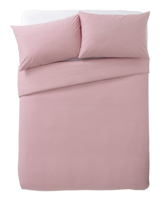 Habitat Cotton Rich 180 TC Plain Pink Bedding Set - Double - image 1