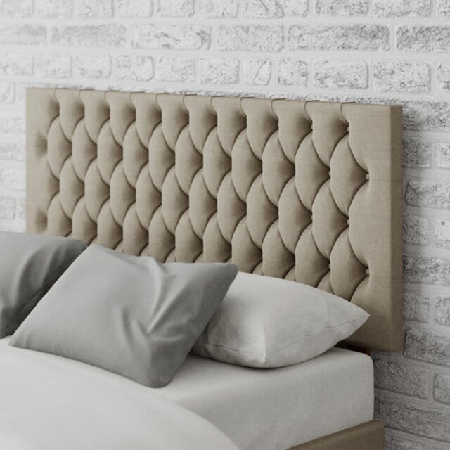 Aspire Monroe Linen Superking Headboard - Natural - image 1