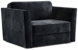 Jay-Be Elegance Velvet Cuddle Chair Sofa Bed - Charcoal - thumbnail 1