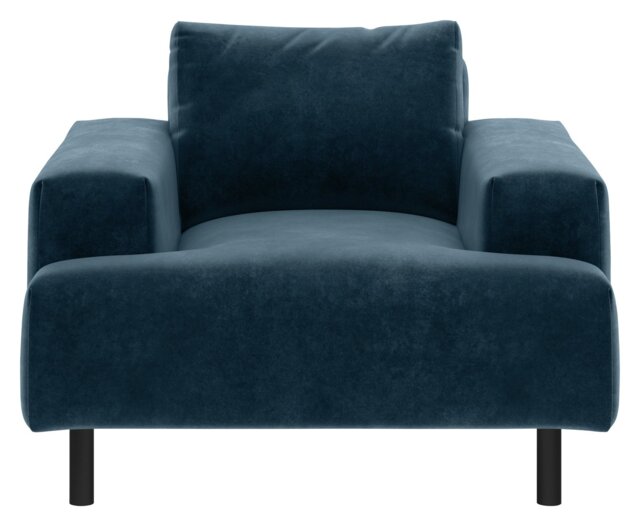 Habitat Julien Velvet Armchair - Navy - image 1
