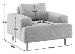 Habitat Julien Velvet Armchair - Navy - thumbnail 2