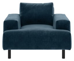 Habitat Julien Velvet Armchair - Navy - thumbnail 1