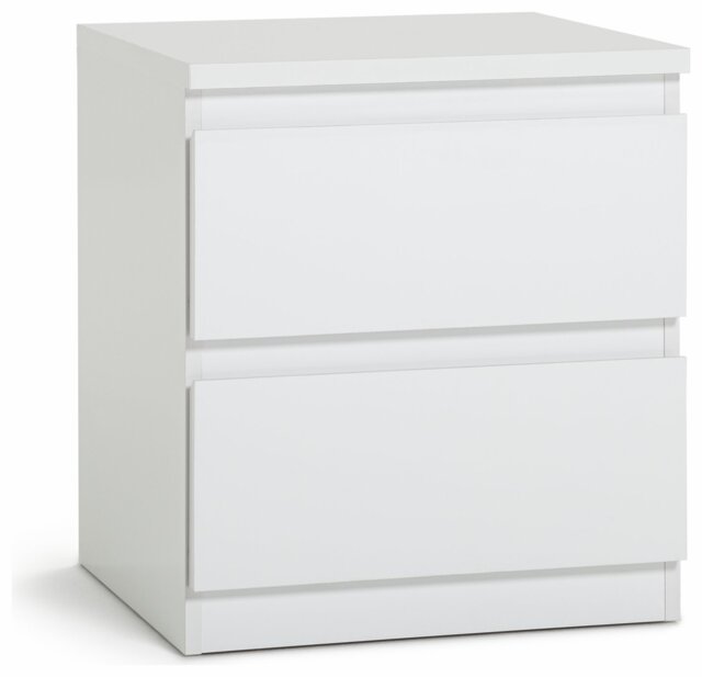 Argos Home Jenson 2 Drawer Bedside Table - White Gloss - image 1
