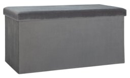 Argos Home Smooth Velvet Ottoman - Grey - thumbnail 2
