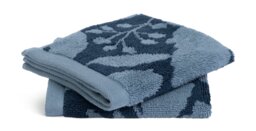 Habitat Foliage 2 Pack Face Cloth - Navy - thumbnail 1