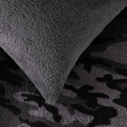 Argos Home Camo Fleece Grey Bedding Set - Single - thumbnail 2