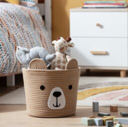 Argos Home Rope Bear Kids Storage Basket - Brown