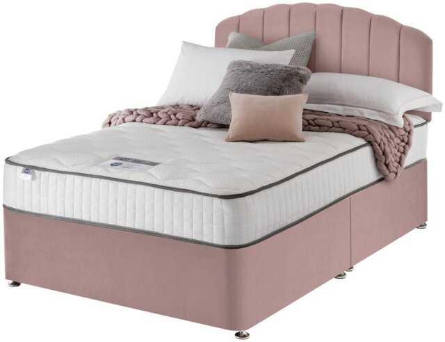 Silentnight Middleton Kingsize Memory Divan Bed - Pink - image 1