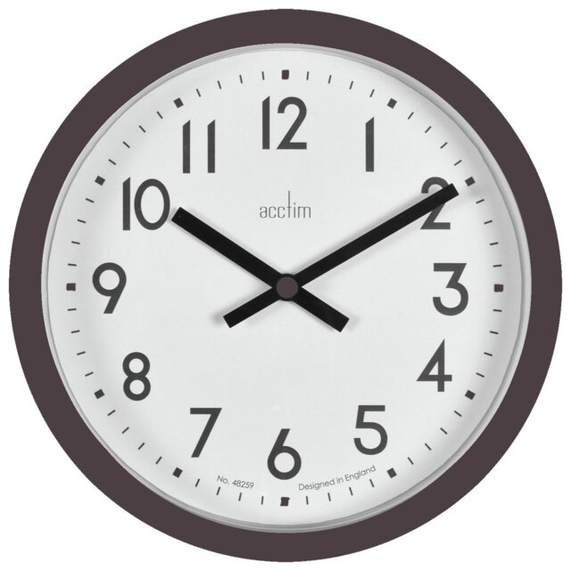 Acctim Elstow Retro Analogue Wall Clock - Black - image 1