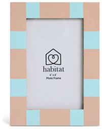 """Habitat Checkered Pink & Blue Mango Wood Frame - 4x6""""""" - thumbnail 1