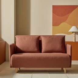 Habitat Alex Fabric Sofa Bed - Rust - thumbnail 1