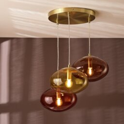 Habitat Honey Glass 3 Light Cluster Ceiling Light - Brown - thumbnail 1