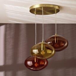Habitat Honey Glass 3 Light Cluster Ceiling Light - Brown - thumbnail 2