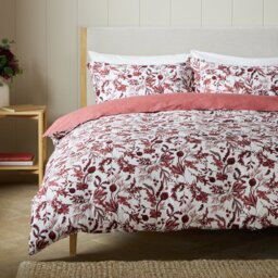 Argos Home Burgundy Foliage Print Bedding Set - Double - thumbnail 1