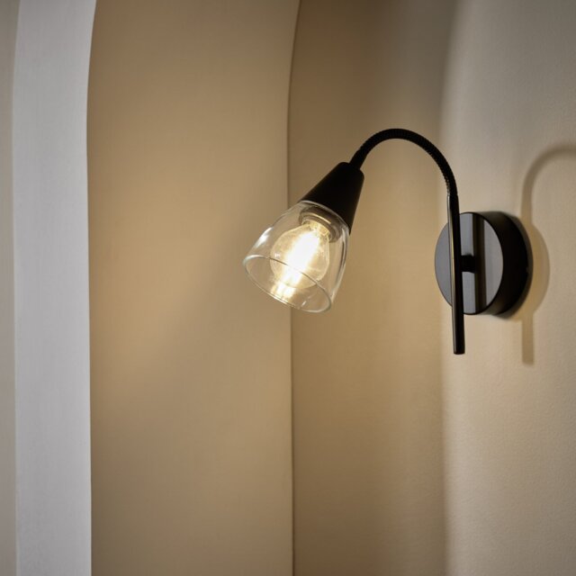 Argos Home Curico Glass Wall Light - Black - image 1