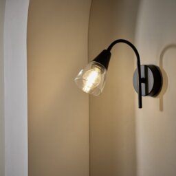 Argos Home Curico Glass Wall Light - Black - thumbnail 1