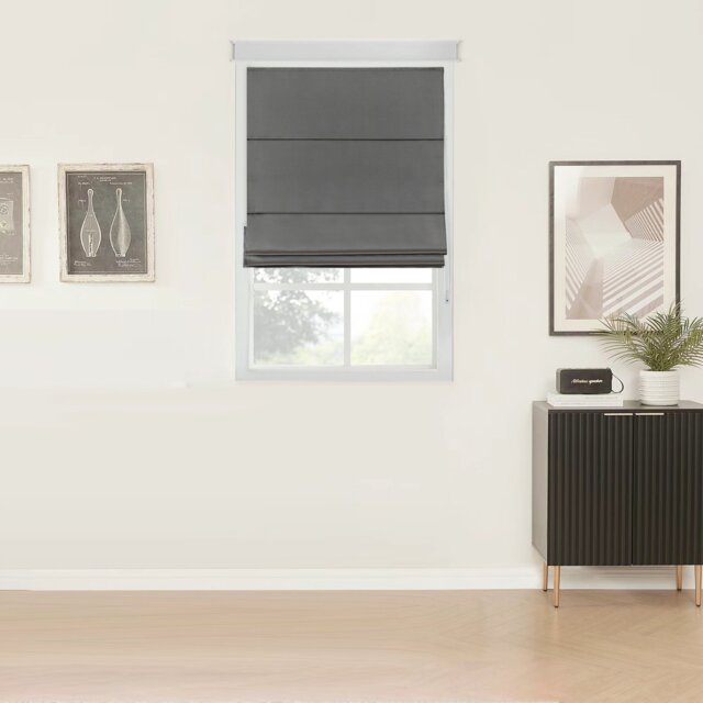 Little Black Book Blackout Charcoal Roman Blind - 120cm - image 1